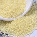 MIYUKI Delica Beads, Cylinder, Japanese Seed Beads, 11/0, (DB1491) Opaque Pale Yellow , 1.3x1.6mm, Hole: 0.8mm, about 2000pcs/bottle, 10g/bottle(SEED-JP0008-DB1491)
