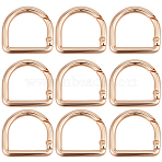 12Pcs Alloy Spring Gate Rings, D-Shaped, Light Gold, 30x27.5x4mm, Hole: 22x20mm(FIND-CN0002-49KCG)