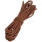10M Round Imitation Leather Braided Cord, for Pillow Decor, Saddle Brown, 5mm, about 10.94 Yards(10m)/Roll(WL-GF0001-32C-04)