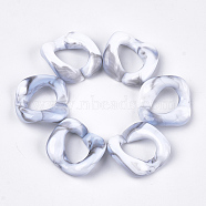 Acrylic Linking Rings, Quick Link Connectors, For Curb Chains Making, Imitation Gemstone Style, Twist, WhiteSmoke, 26.5x27.5x8mm, Hole: 17.5x11.5mm, about: 170pcs/500g(OACR-S021-25I)