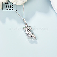 S925 Sterling Silver 3D Human Body Necklace Fashion Statement Jewelry(TN0359-1)