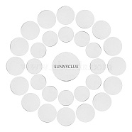 SUNNYCLUE 200Pcs 2 Style 316 Surgical Stainless Steel Cabochons, Flat Round, Stainless Steel Color, 100pcs/style(STAS-SC0003-29)