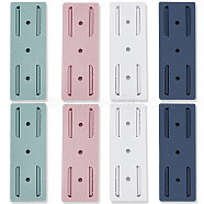 12 Sets 4 Colors PP Plastic Wall/Tabletop-mounted Power Strip Fixator, Charging Cable Patch Board Hanging Organizer, with Self Adhesive Sheets, Rectangle, Mixed Color, 97.5x35x6.5mm, 3 sets/color(FIND-GF0004-69)