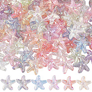 100Pcs Transparent Acrylic Beads, Starfish, Mixed Color, 19x20x9mm, Hole: 1.6mm(MACR-SP0001-46)