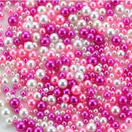 Opaque Resin Imitation Pearl Beads, No Hole, Round, Fuchsia, 2.5~5mm, about 500pcs/bag(RESI-TAC0004-23C)