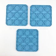 Square Shape Keychain Molds Food Grade Silicone Molds, for UV Resin, Epoxy Resin Jewelry Making, Deep Sky Blue, 160x160mm(SIMO-PW0001-362A)