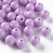 Opaque Acrylic Beads, Round, Violet, 12x11mm, Hole: 1.8mm, about 566pcs/500g(MACR-S370-C12mm-A03)