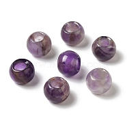 Natural Amethyst Gemstone European Beads, Large Hole Beads, Rondelle, 12~12.5x9~10.5mm, Hole: 5.5~6mm(G-N342-03M)