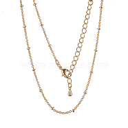 Long-Lasting Plated Brass Cable Chain Necklaces, with Lobster Claw Clasp, Nickel Free & Lead Free, Real 18K Gold Plated, 18.1 inch (46cm), 0.9~2mm(X-NJEW-K112-09G-NF)