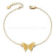 SHEGRACE Unique Design 925 Sterling Silver Link Bracelet, with Butterfly(Chain Extenders Random Style), Real 18K Gold Plated, 6-3/4 inch(17cm)(JB78D)