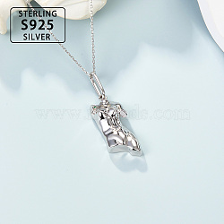 S925 Sterling Silver 3D Human Body Necklace Fashion Statement Jewelry(TN0359-1)