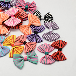 Handmade Woven Costume Accessories, Grosgrain Bowknot, Mixed Color, 42x57x9mm(X-WOVE-R088-M)