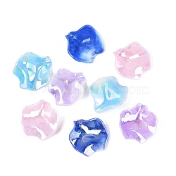 AB Color Plated Opaque Acrylic Pendants, Petaline Charms, Mixed Color, 25~26x24x9~11mm, Hole: 1.6mm, about 724pcs/500g(OACR-Q197-20A)