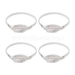 Curtain Tieback, Alloy Spring Design, Suitable for Most Curtains, Easy to Use, Leaf, Platinum, 434x9x3.5mm(EL-TAC0001-06P)