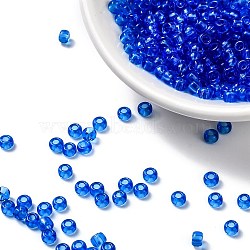 MIYUKI Round Rocailles Beads, Japanese Seed Beads, 15/0, (RR150) Transparent Sapphire, 1.5mm, Hole: 0.7mm, about 5555pcs/10g(X-SEED-G009-RR0150)