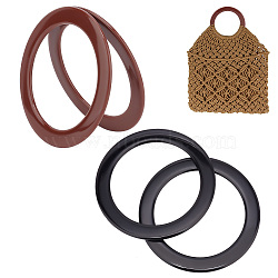 WADORN 4Pcs 2 Colors Plastic Bag Handles, for Bag Replacement Accessories, Flat Round Ring, Mixed Color, 13.5x0.5cm, Inner Diameter: 10.5cm, 2pcs/color(FIND-WR0008-69)