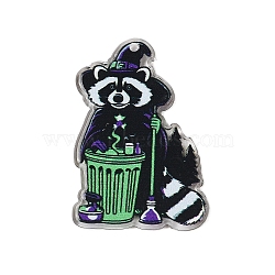 Halloween Theme Opaque Acrylic Pendants, Raccoon, Green, 42x28x1.8mm, Hole: 2.2mm(SACR-S034-08C)