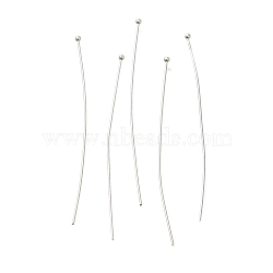 Brass Ball Head Pins, Lead Free & Cadmium Free, 925 Sterling Silver Plated, 45x0.6mm, Head: 1.5mm(KK-H502-03H-S)