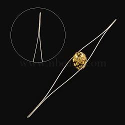 Stainless Steel Collapsible Big Eye Beading Needles, Seed Bead Needle, Beading Embroidery Needles for Jewelry Making, Stainless Steel Color, 57x0.5mm(X-ES001Y-S-57mm)