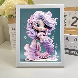 DIY Diamond Painting Hanging Wall Decorations Kits, including Resin Rhinestones, Diamond Sticky Pen, Tray Plate and Glue Clay, Mermaid Theme, Colorful, 3x1.5mm, 4 bags(DIY-B072-01)