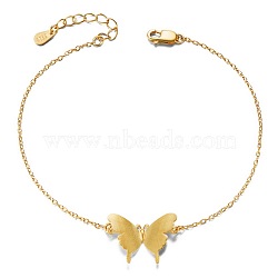 SHEGRACE Unique Design 925 Sterling Silver Link Bracelet, with Butterfly(Chain Extenders Random Style), Real 18K Gold Plated, 6-3/4 inch(17cm)(JB78D)