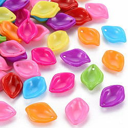 Plastic Pendants, Leaf, Mixed Color, 16x13x5mm, Hole: 1.2mm, about 2130pcs/bag(KY-N017-008)