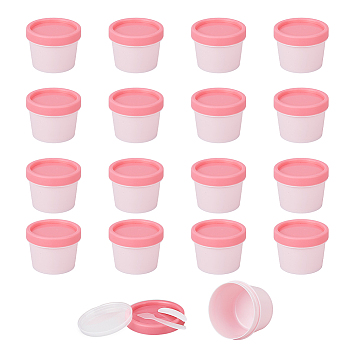 12Pcs Empty PP Plastic Facial Mask Cosmetic Cream Jars, with Inner Liners & Lids, with 24Pcs 2 Styles Face Mask Cream Spoon Plastic Stick, Pink, 71x53.5mm, Capacity: 100g