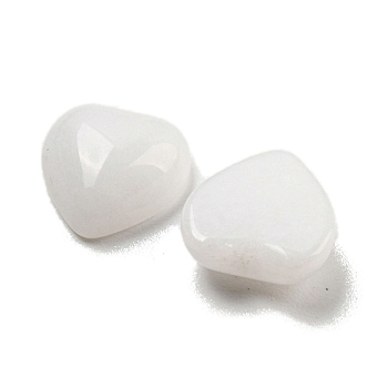 Natural White Jade Cabochons, Heart, 8x8x3.5mm