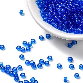 MIYUKI Round Rocailles Beads, Japanese Seed Beads, 15/0, (RR150) Transparent Sapphire, 1.5mm, Hole: 0.7mm, about 5555pcs/10g