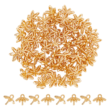 50Pcs Brass Cup Pearl Peg Bail Pendant, for Half Drilled Beads, Flower, Real 18K Gold Plated, 6x7mm, Hole: 1.2mm, Pin: 0.7mm(for Half Drilled Bead).
