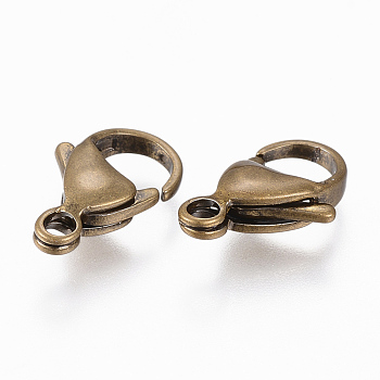 304 Stainless Steel Lobster Claw Clasps, Antique Bronze, 10x7x3.5mm, Hole: 1.2mm