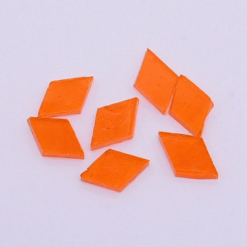 Glass Cabochons, Mosaic Tiles, for Home Decoration or DIY Crafts, Rhombus, Orange, 19x12x3mm, about 400pcs/bag