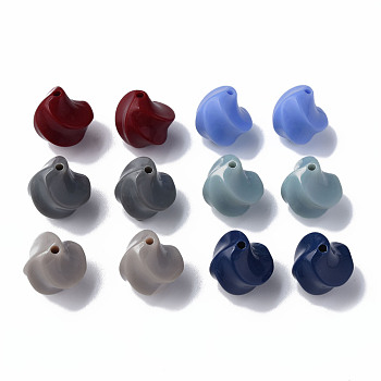 Opaque Acrylic Beads, Twist, Mixed Color, 14.5x14x14mm, Hole: 1.6mm, about 390pcs/500g