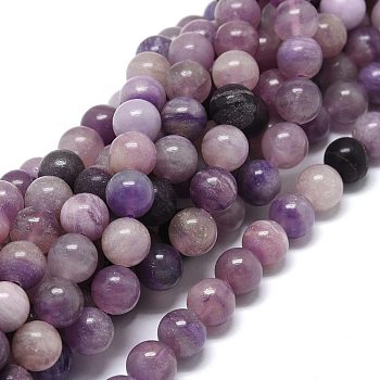 Grade AB Natural Fluorite Beads Strands, Round, 8~8.5mm, Hole: 1mm, about 46~49pcs/strand, 15.55 inch(39.5cm)