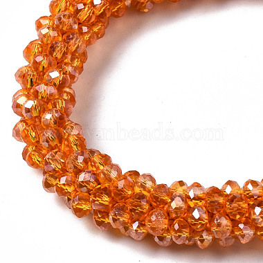 Faceted Transparent Glass Beads Stretch Bracelets(BJEW-S144-002B-02)-3