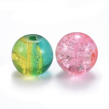 5 Colors Spray Painted & Baking Painted Crackle Glass Beads(CCG-X0010-09-8mm)-3