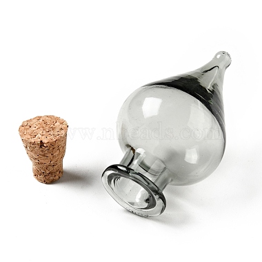 Teardrop Glass Cork Bottles Ornament(AJEW-A039-01A)-2