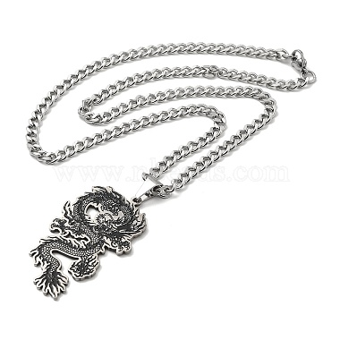 304 Stainless Steel Enamel Pendant Necklaces for Women Men(NJEW-G123-09P)-3