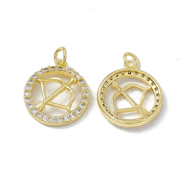 Real 18K Gold Plated Clear Ring Brass+Cubic Zirconia Pendants