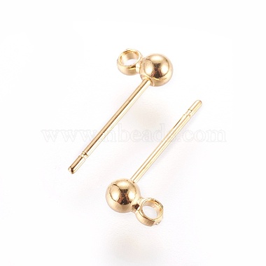 Brass Stud Earring Findings(KK-I649-09G-NF)-2