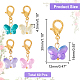 パンダホール エリート 60 個のカラフルな蝶のガラスのペンダントの装飾(HJEW-PH0001-65)-2