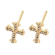 Brass with Micro Pave Cubic Zirconia Stud Earrings(EJEW-L211-013G)-1