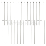 30Pcs 925 Sterling Silver Ball Head Pins, Silver, 35x0.5mm(24 Gauge), Ball: 1.8mm(STER-BBC0005-96B)