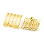 Ion Plating(IP) 304 Stainless Steel Stud Earrings for Women, Rectangle, Real 14K Gold Plated, 24x25mm(EJEW-A049-04G)