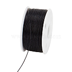 50 Yards Nylon Thread, for Seed Beads, with Plastic Spools, Black, 0.1mm, about 50.00 Yards(45.72m)/Roll(DIY-WH0568-65C)
