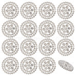 16Pcs  1-Hole Alloy Rhinestone Shank Buttons, Flat Round, Platinum, 24x8mm, Hole: 2.3mm(BUTT-CA0001-32)