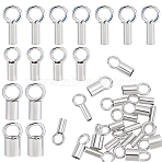 4 Styles Rhodium Plated 925 Sterling Silver Cord Ends, End Caps, Platinum, 5.5~6.5x1.5~2.5mm, Hole: 1.6~1.8mm, Inner Diameter: 0.8~2mm(STER-PH0003-37)