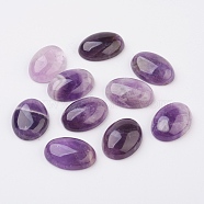 Natural Amethyst Flat Back Cabochons, Oval, 25x18x7~7.5mm(G-G741-18x25mm-17)