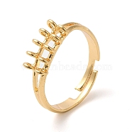 Adjustable Brass Ring Bases, with 10 Loops, Nickel Free, Real 18K Gold Plated, 2.8~4mm, Hole: 1.5mm, Inner Diameter: 17mm(KK-C028-13G)
