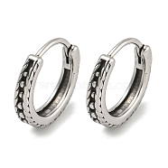 316 Surgical Stainless Steel Hoop Earrings, Ring, Antique Silver, 14x3mm(EJEW-D096-23K-AS)